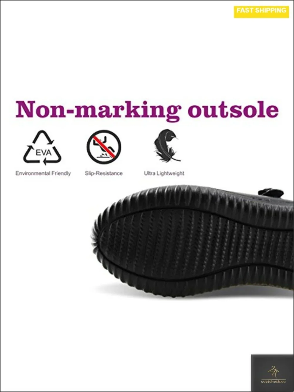 Girls Mary Jane School Uniform Shoes - Lightweight Hook & Loop, Non-Marking